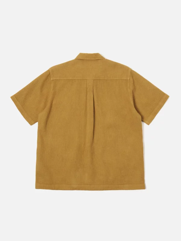 Universal works Tech Overshirt in Camel Nippon Waffle - Afbeelding 4