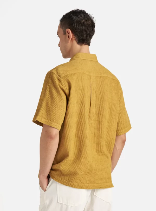 Universal works Tech Overshirt in Camel Nippon Waffle - Afbeelding 2