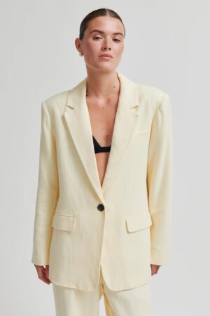 Second Female - Lino New Fit Blazer - Alabaster Gleam